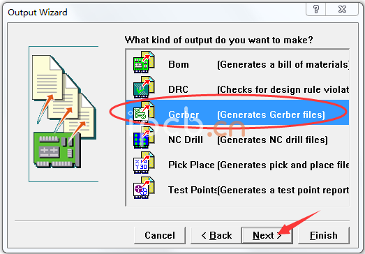 Gerber (generates gerber files)，繼續(xù)下一步