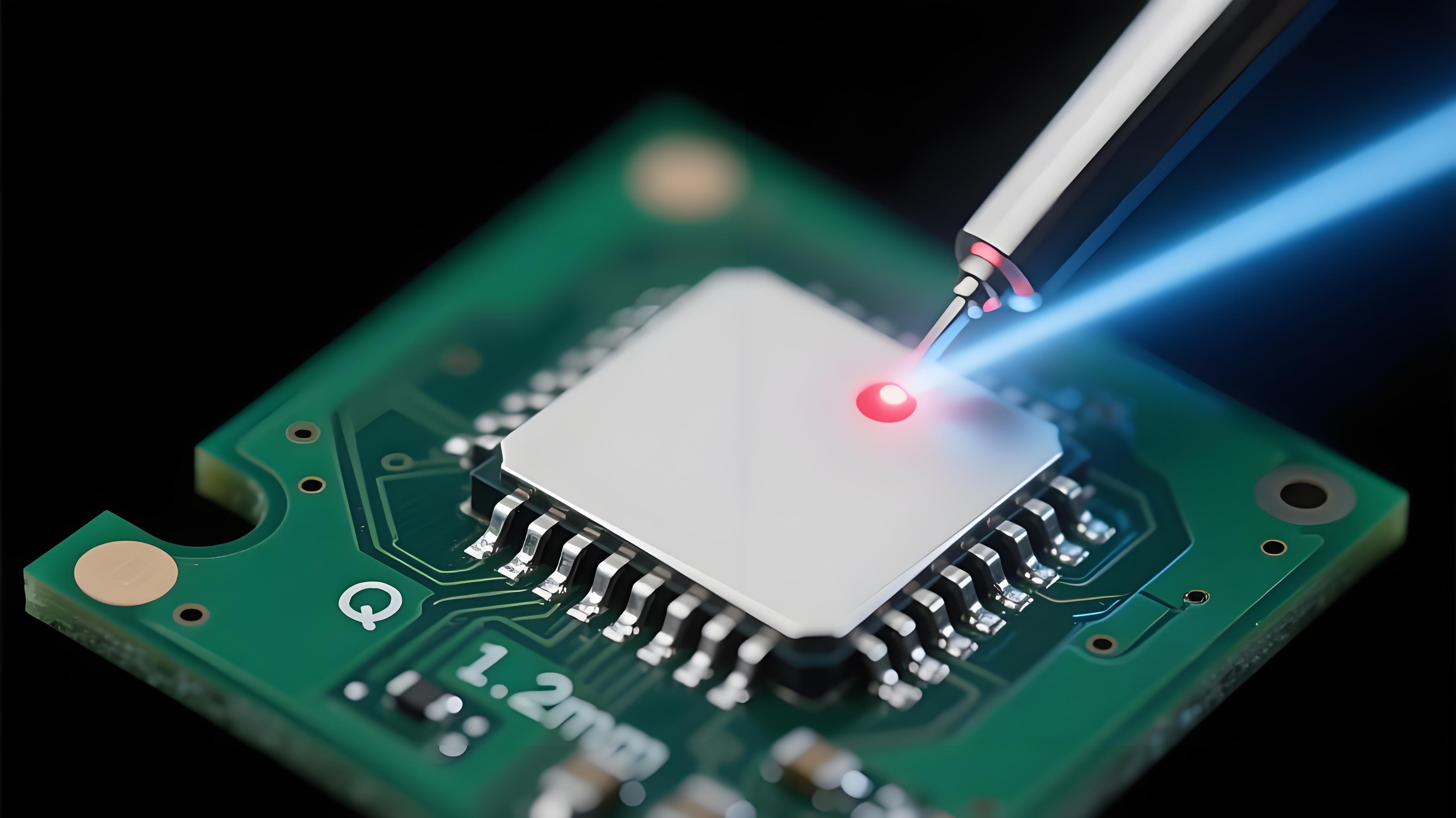 選擇性激光焊接0.2mm間距QFP芯片場(chǎng)景，0.1mm激光光斑降低焊點(diǎn)空洞率