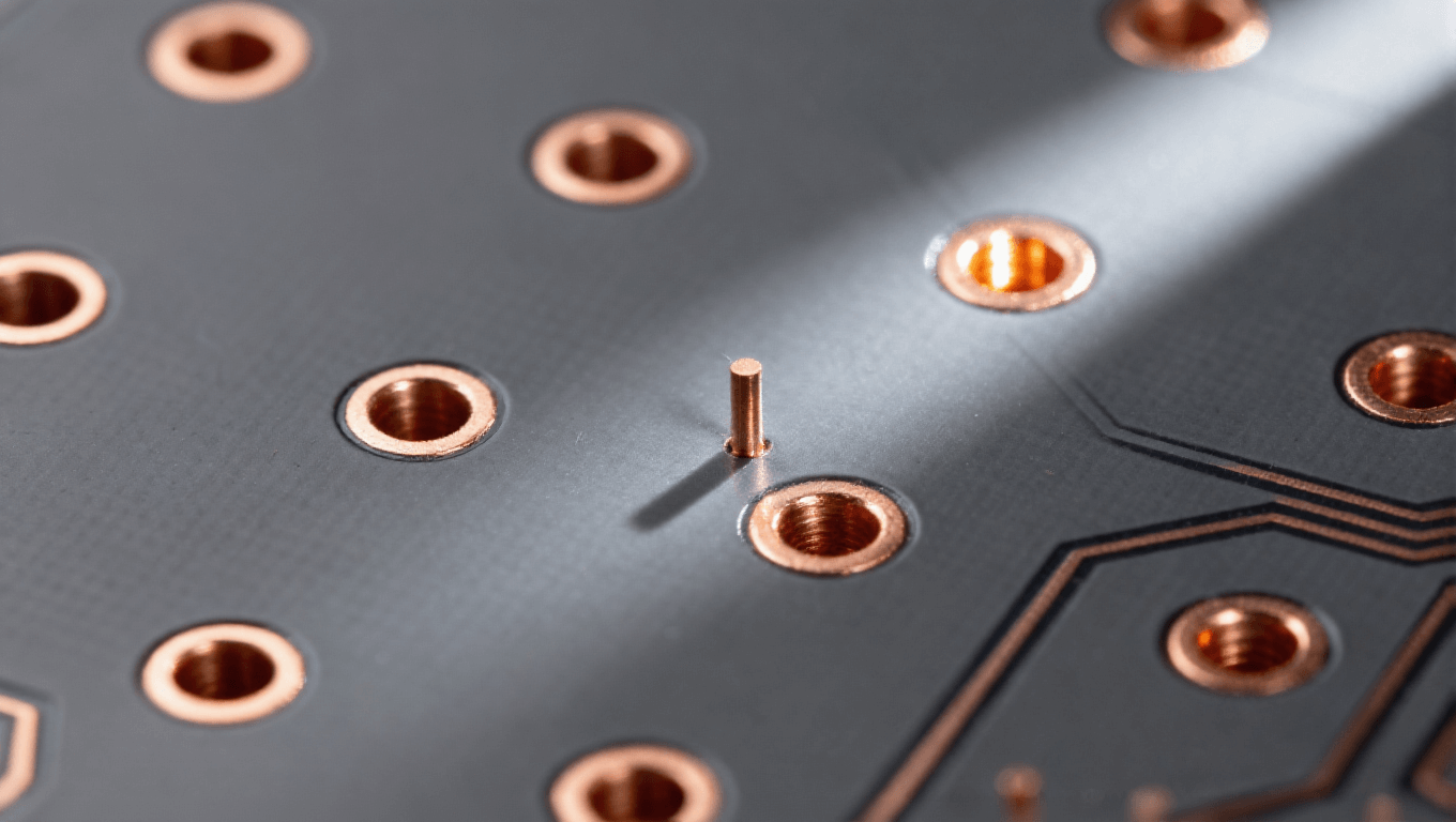 光模塊PCB背鉆工藝孔柱細(xì)節(jié) 精密機(jī)械加工科技感