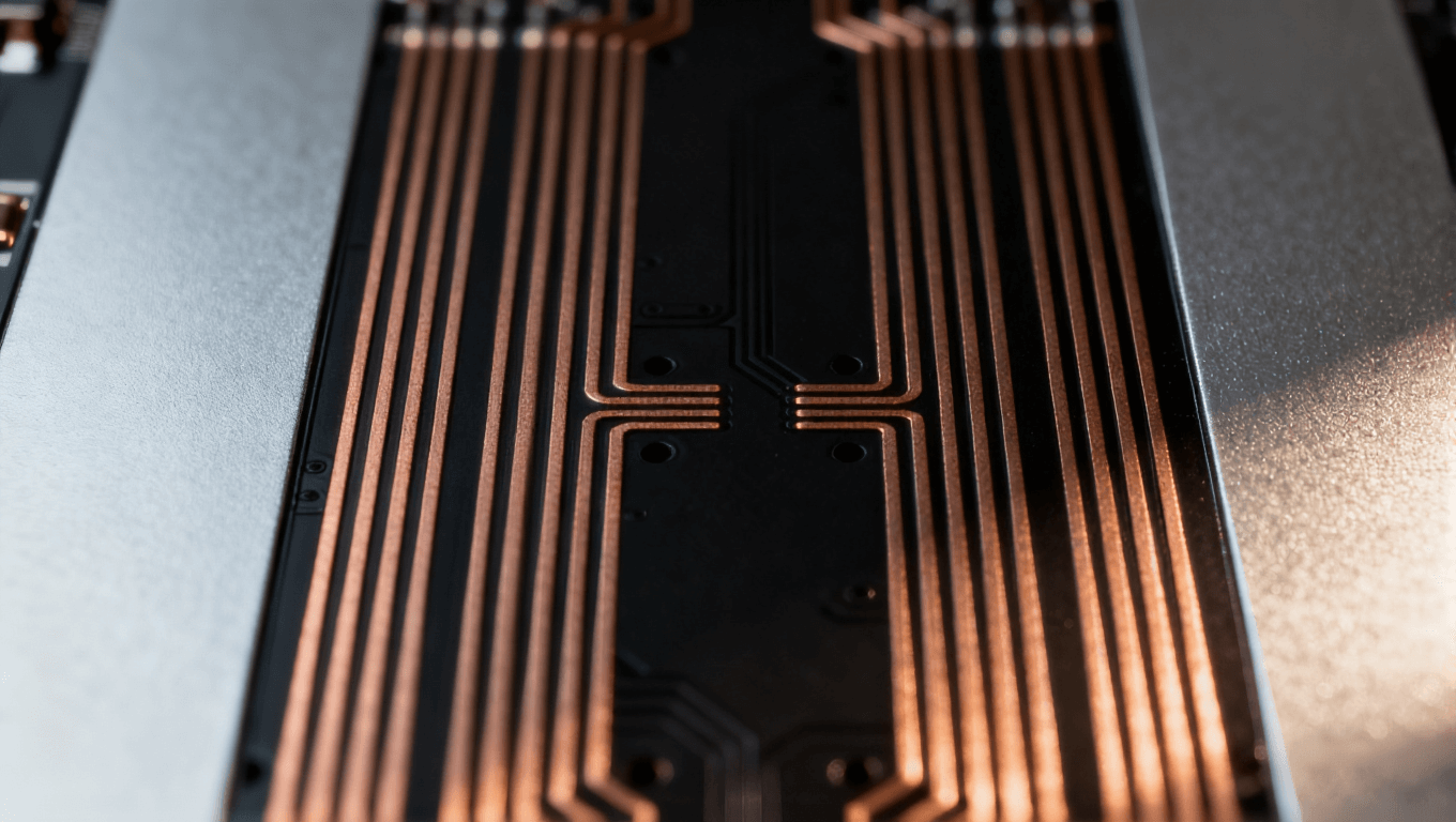 高速光模塊PCB差分對(duì)線路布局特寫 精密電磁設(shè)計(jì)科技感